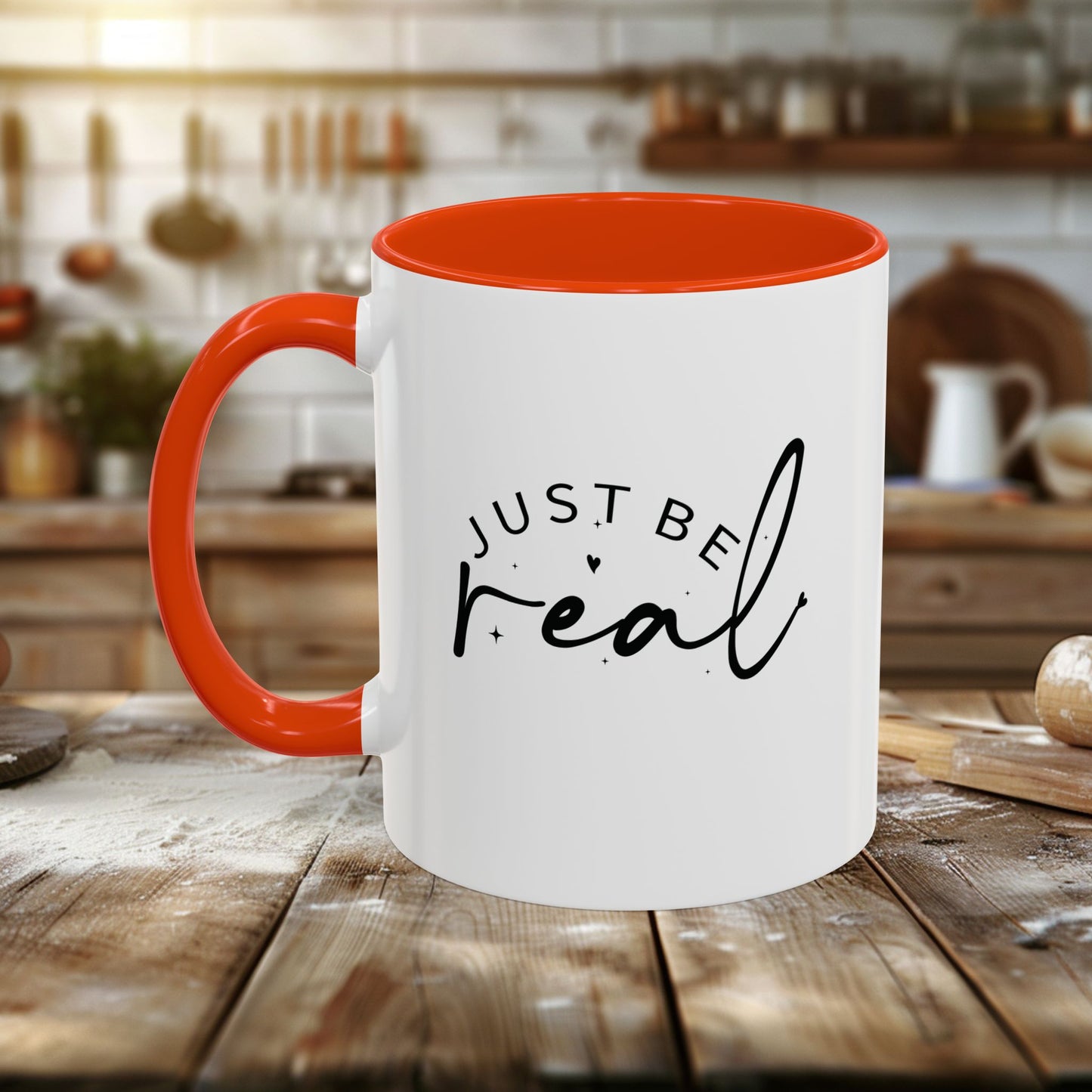 colorful mugs (11oz, 15oz) - just be real - authentic living quote