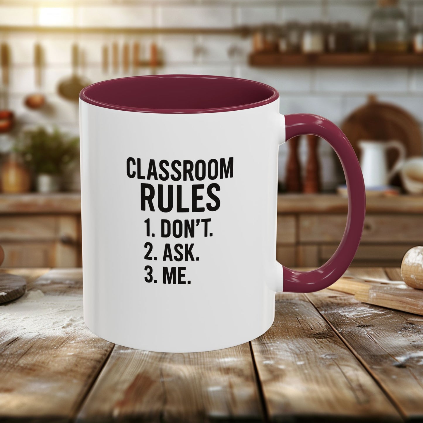 colorful classroom rules mug - perfect for teachers and students. teachers with attitude.