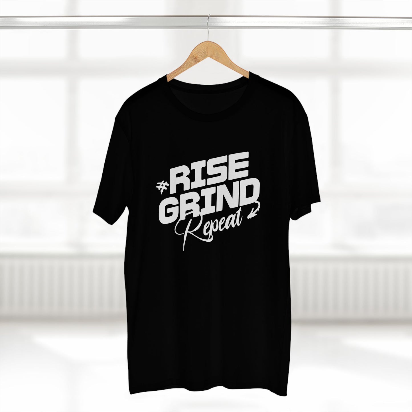 adult staple tee - rise, grind, repeat - hustle daily motivation