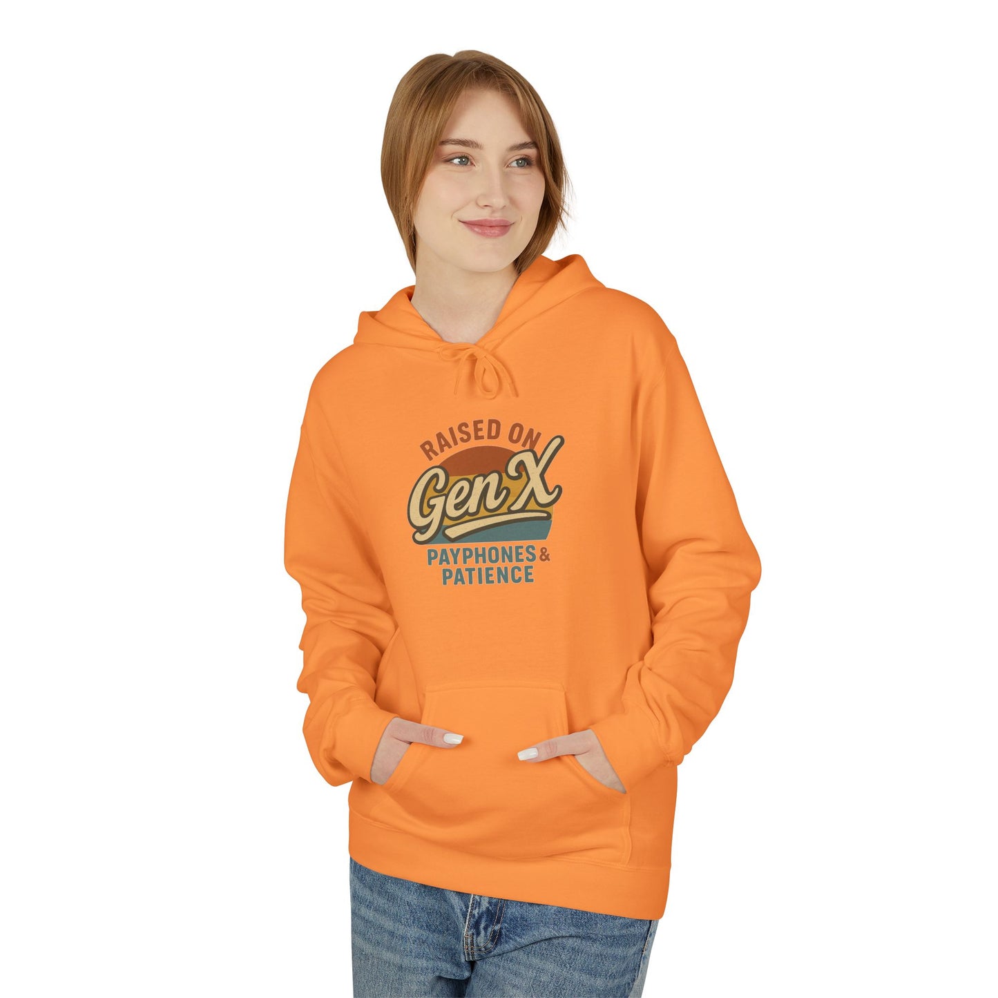 unisex softstyle hoodie - raised on gen x design