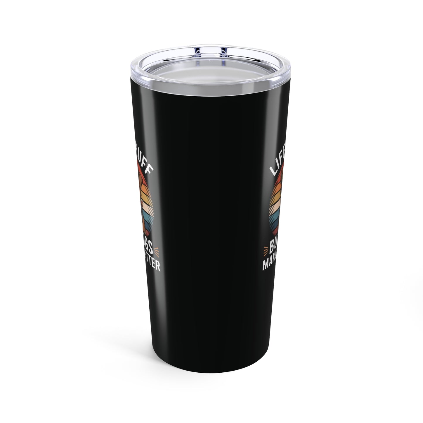 tumbler 20oz - live is ruff, but dogs make it better | funny dog lover gift | cute pet quote design