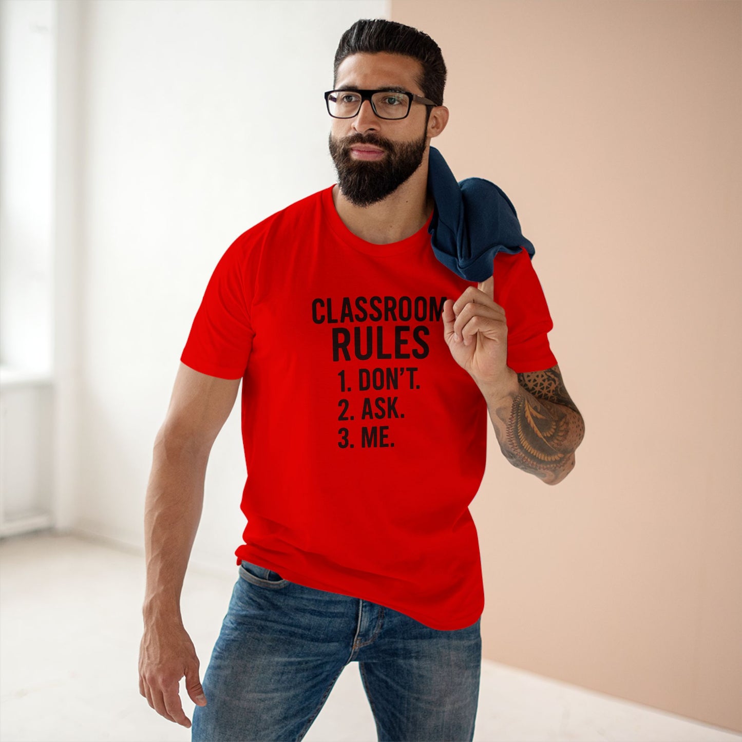 stylish men's stable tee - classroom rules design. teachers with attitude.