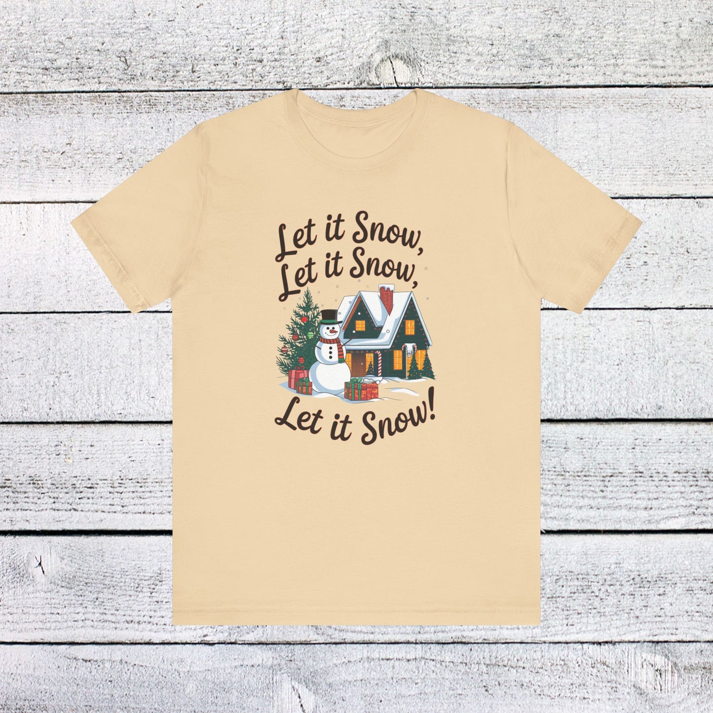 men & women christmas t-shirt. let it snow! unisex christmas t-shirt.