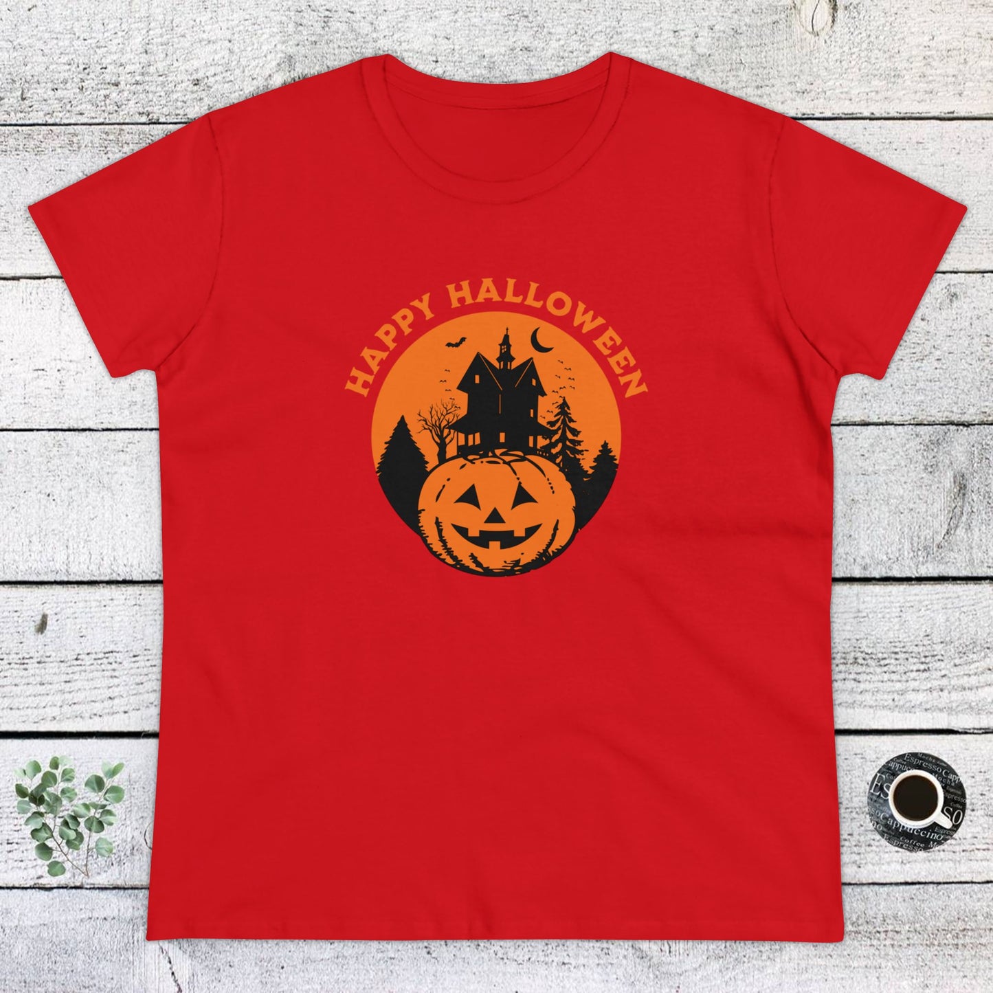 women halloween t-shirt, women tee, halloween gift, jack o'lantern - haunted halloween