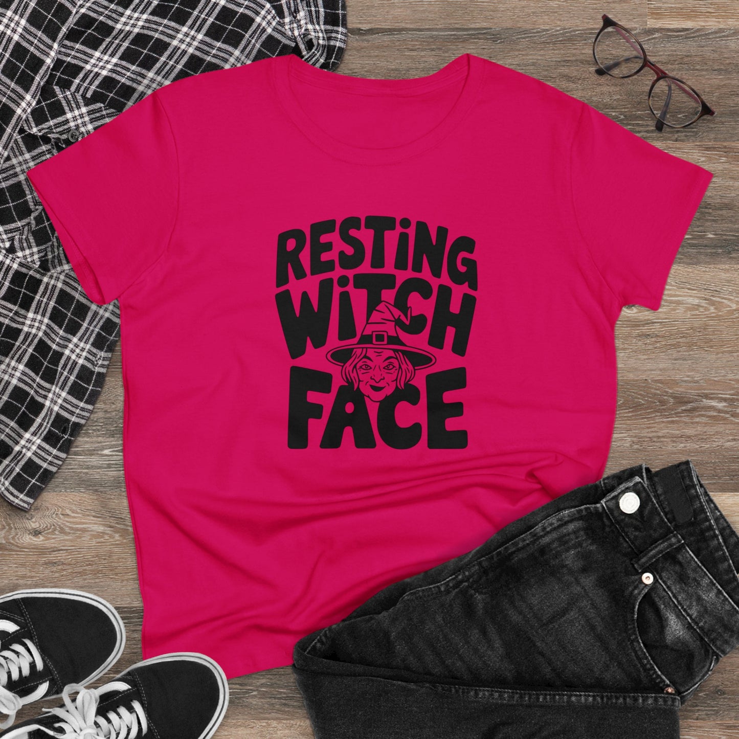 women's t-shirt, women's tee, women's halloween, witch!
