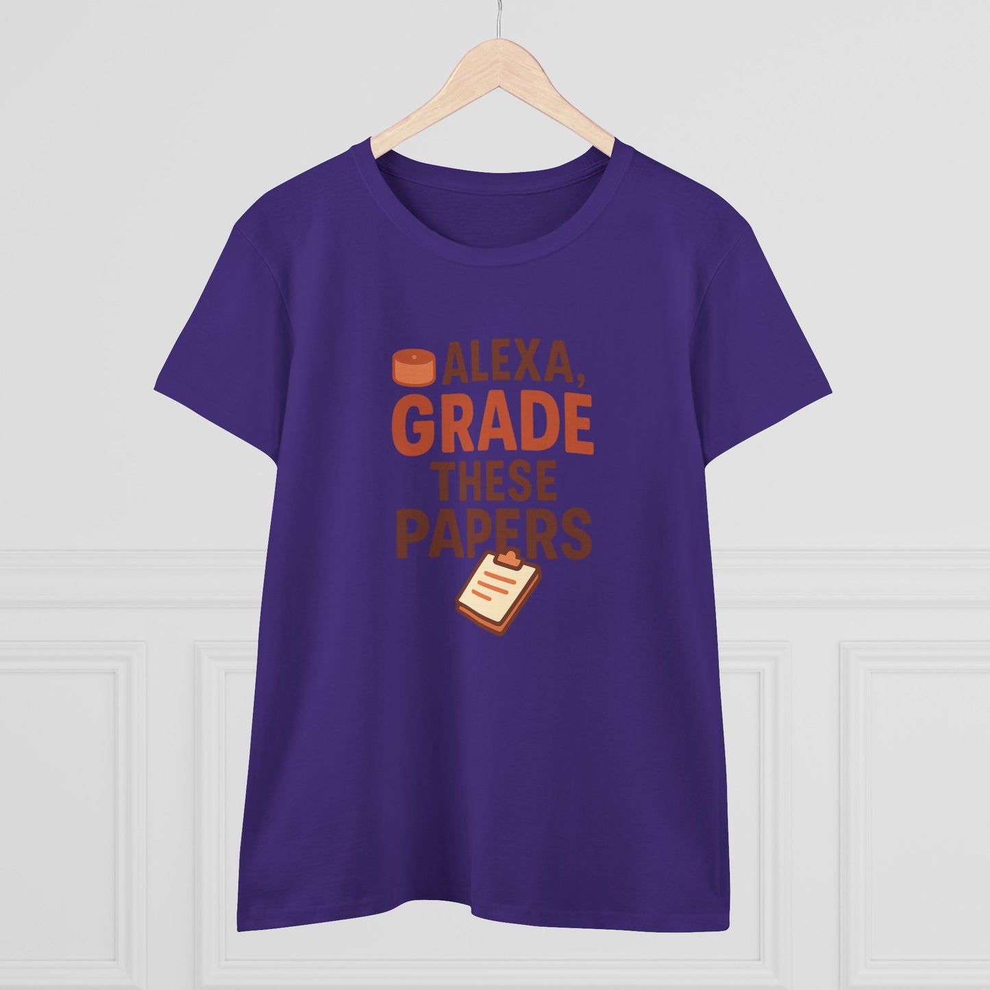 fun women's cotton tee - alexa, grade these papers. teachers with attitude.