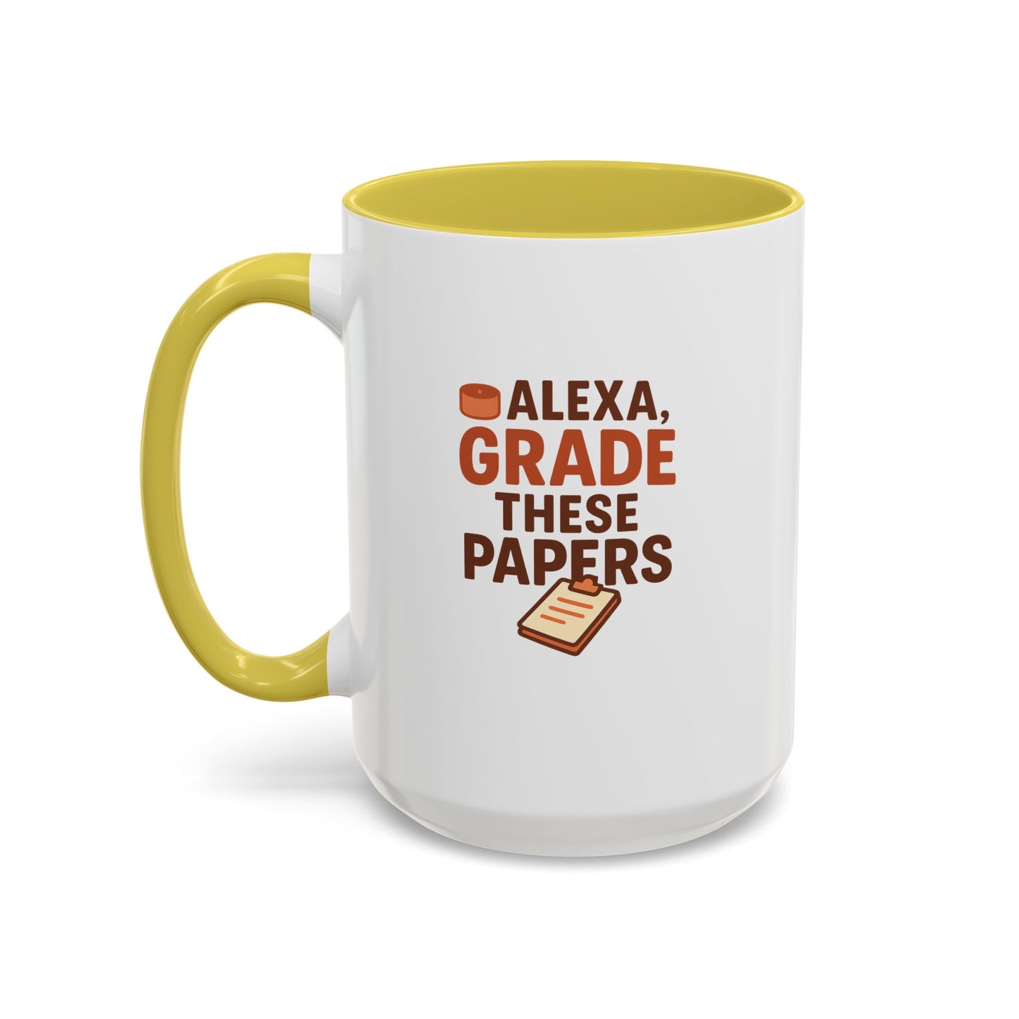 funny coffee mug - 'alexa, grade these papers' - colorful ceramic cup for teachers and students. teachers with attitude.