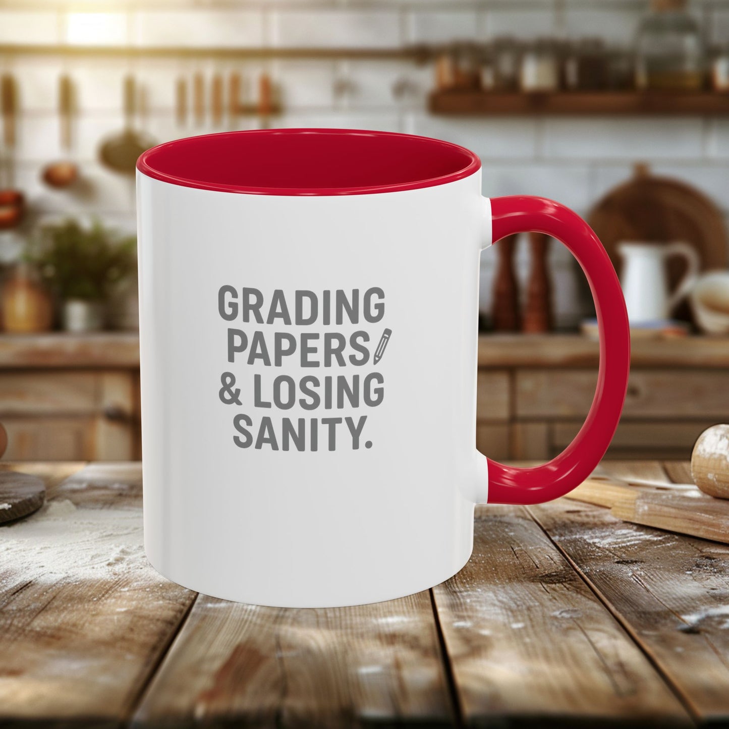 colorful grading papers & losing sanity mug – perfect gift for teachers. teachers with attitude.