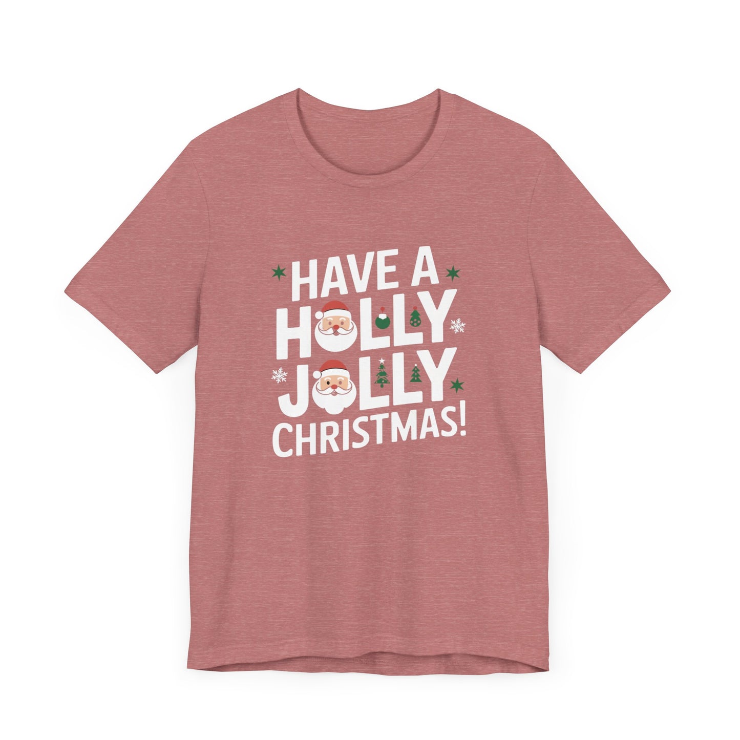 men & women christmas t-shirt. holly jolly christmas. unisex christmas t-shirt.