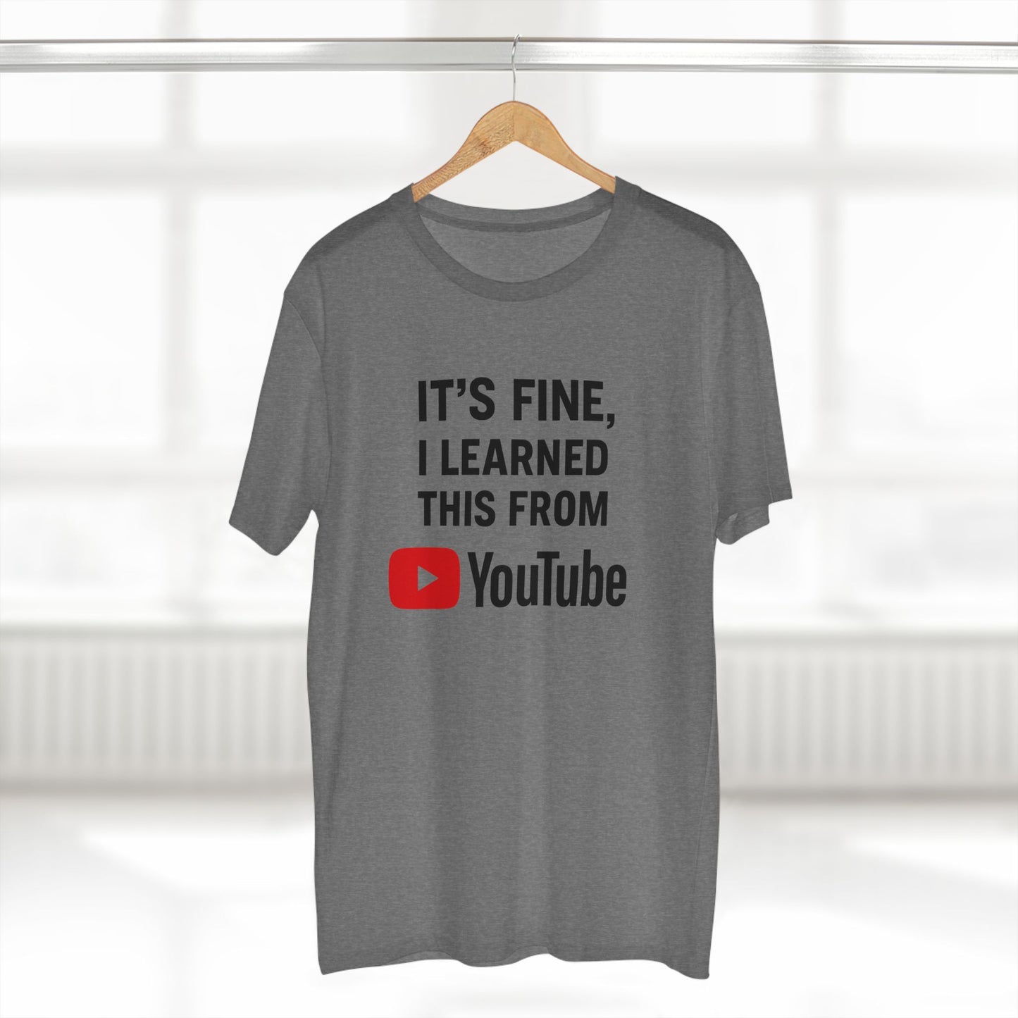 men's stable tee: it's fine, i learned this from youtube