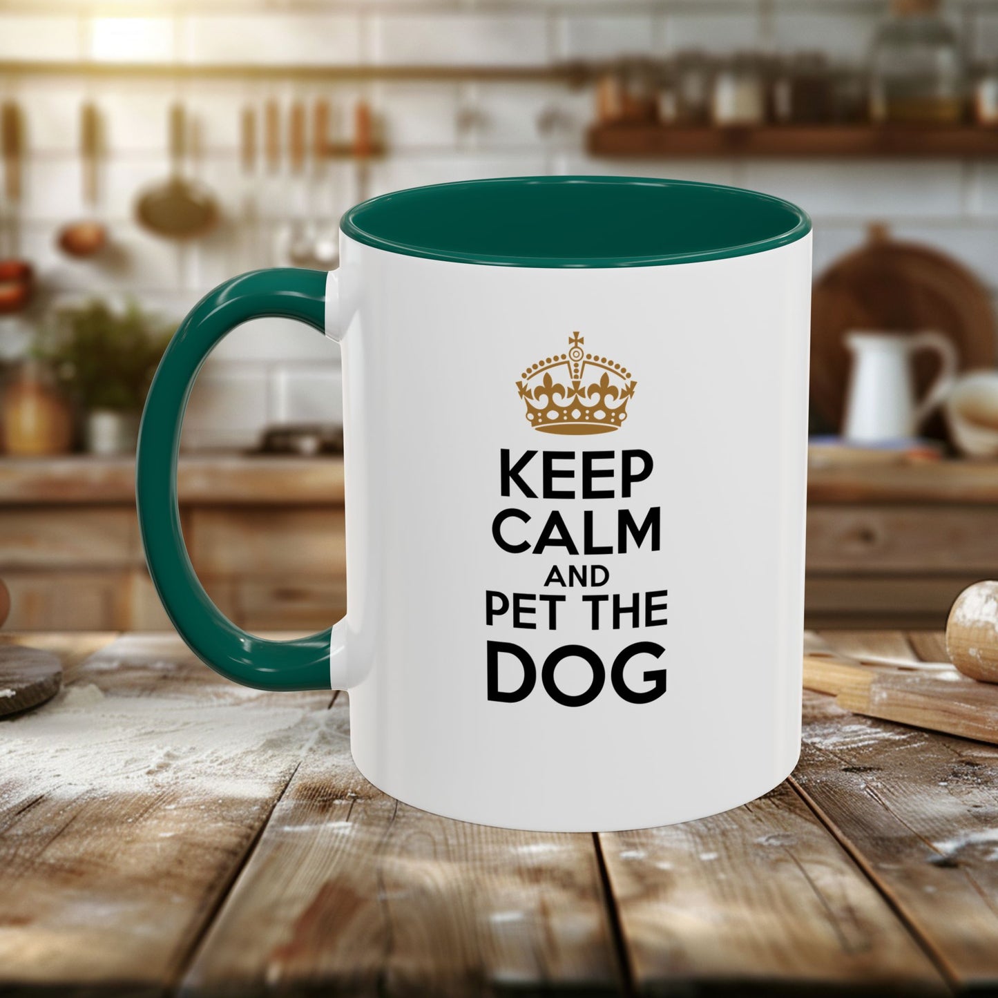 colorful mugs (11oz, 15oz) - keep calm and pet the dog | funny dog lover gift | cute pet quote design