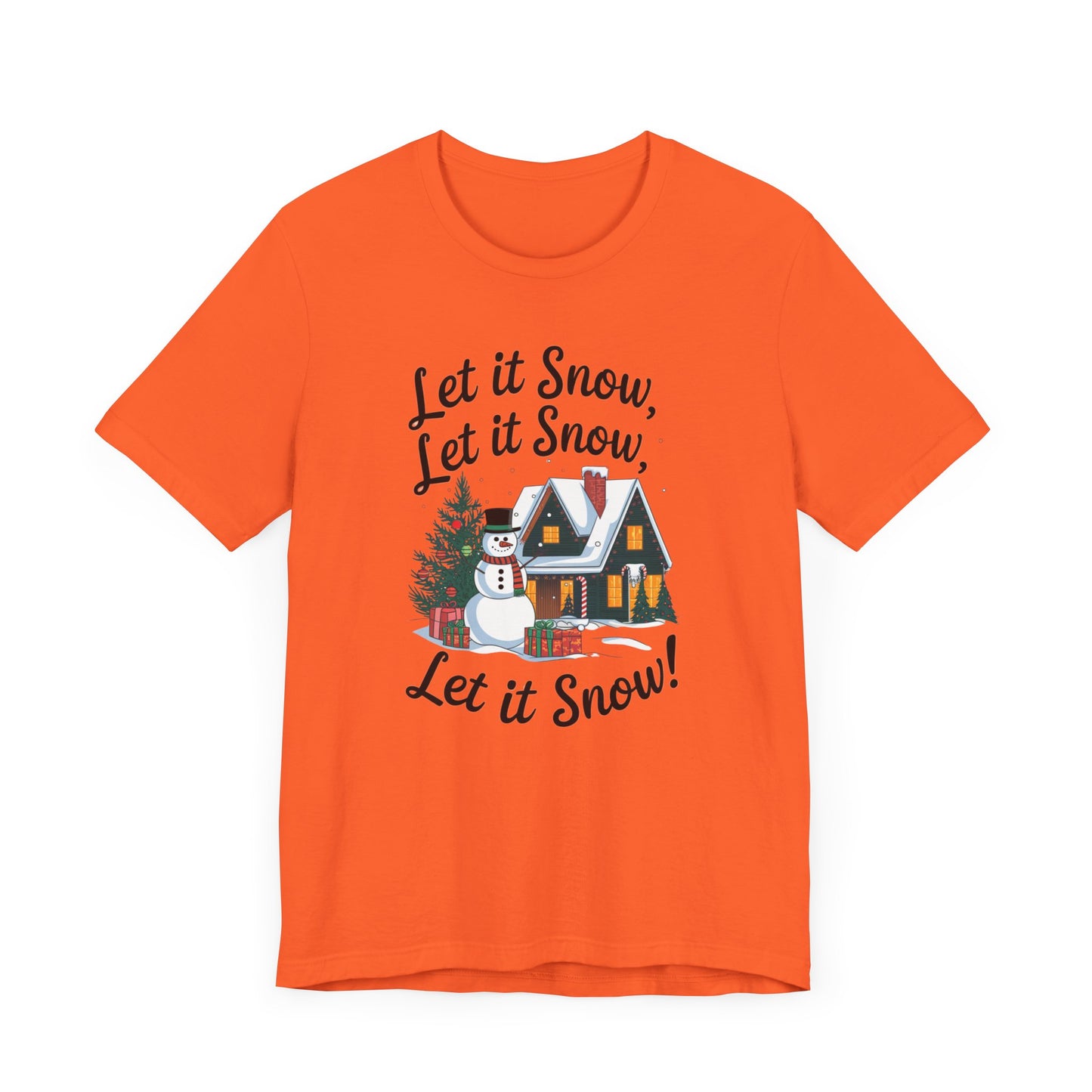men & women christmas t-shirt. let it snow! unisex christmas t-shirt.