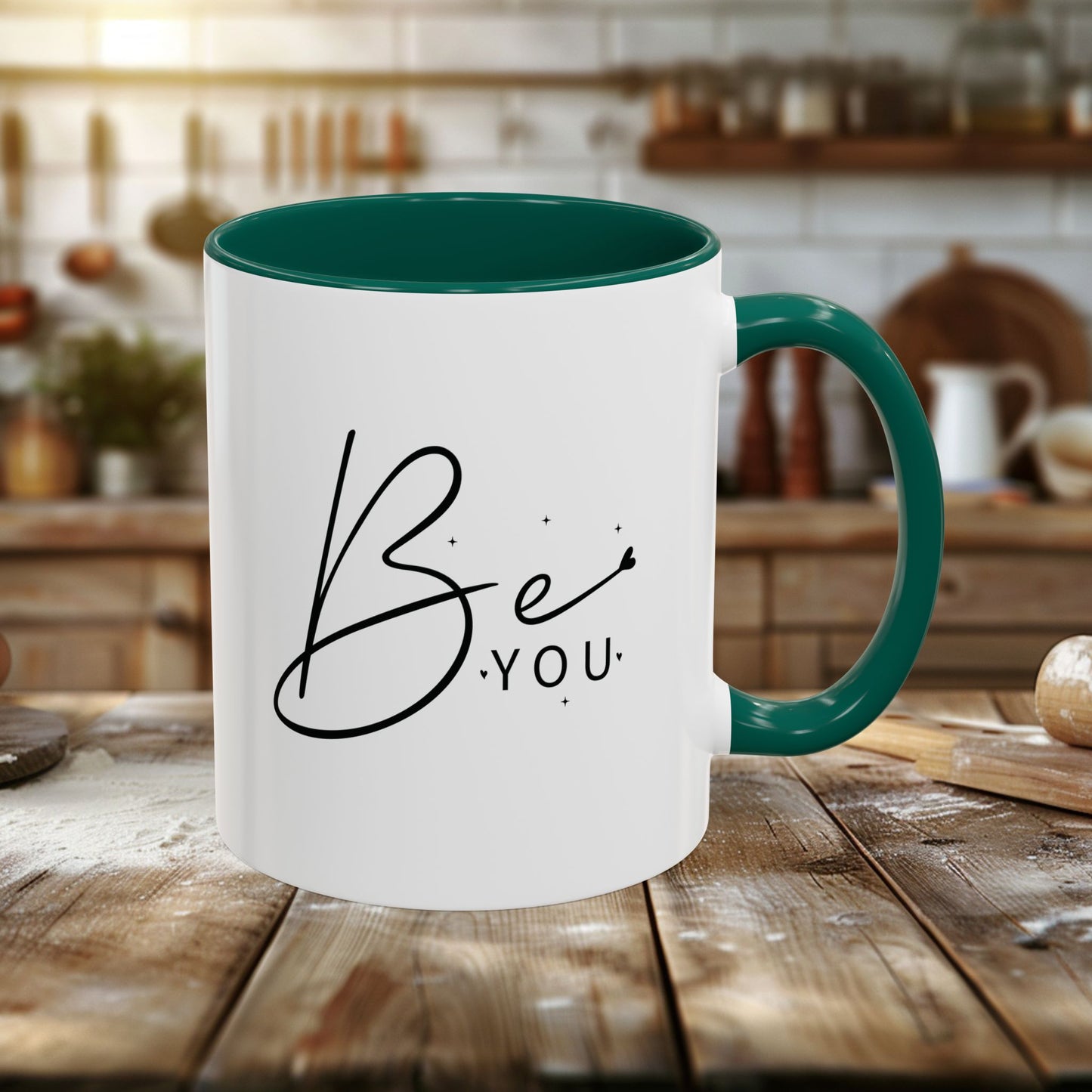 colorful mugs (11oz, 15oz) - be you - simple and powerful self-love quote