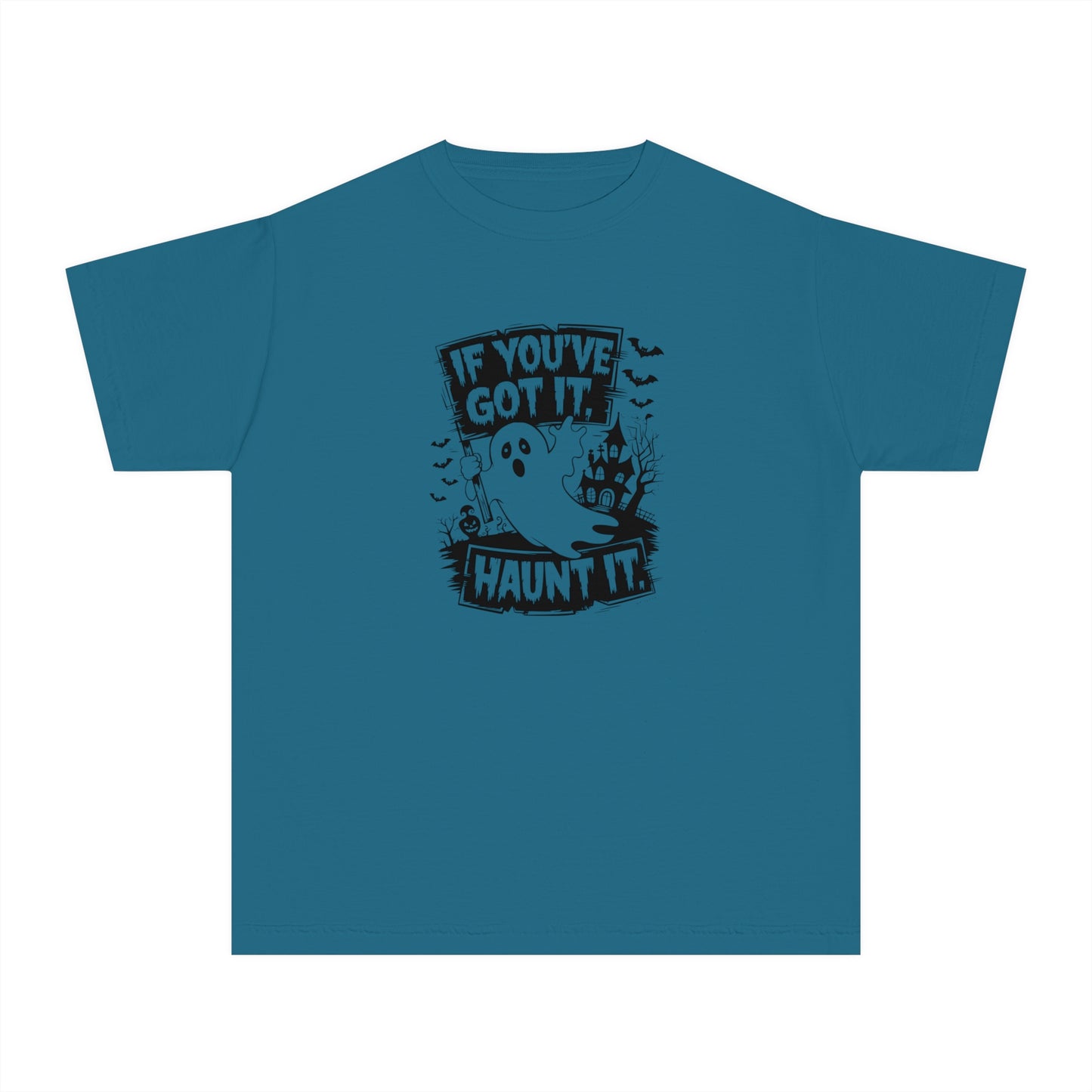 youth t-shirt, youth halloween t-shirt, if you've got it haunt it!