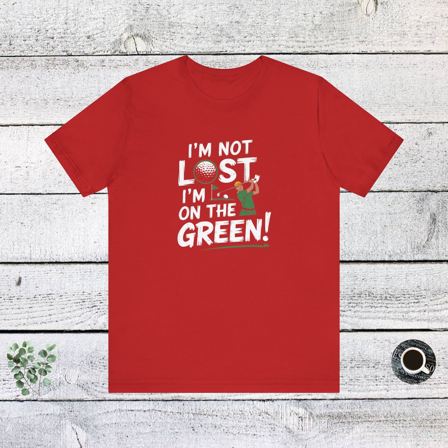 men & women golf t-shirt: on the green! unisex golf t-shirt