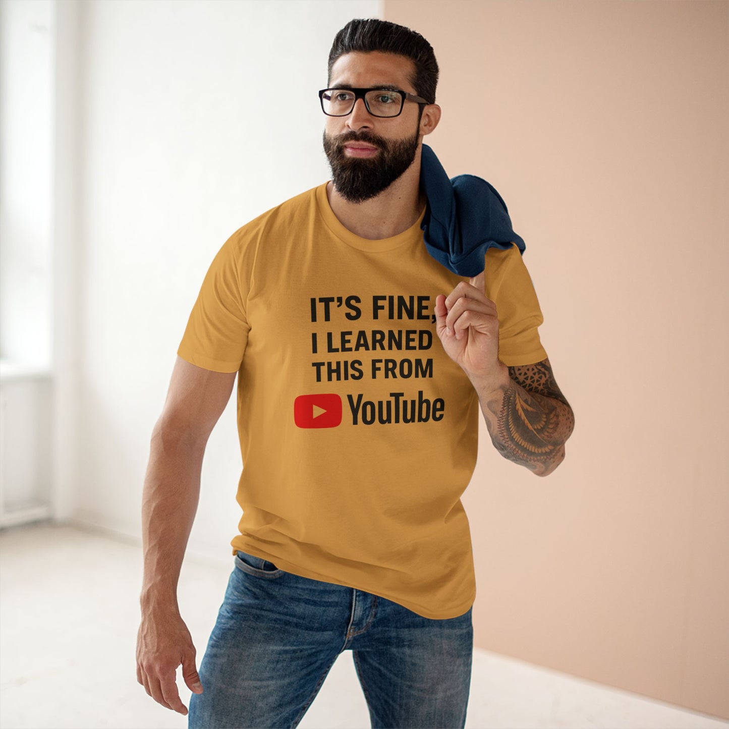 men's stable tee: it's fine, i learned this from youtube