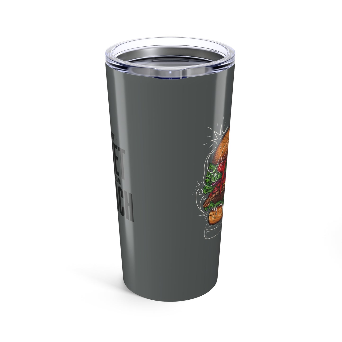 tumbler 20oz - a balanced diet is a burger in each hand - funny food quote
