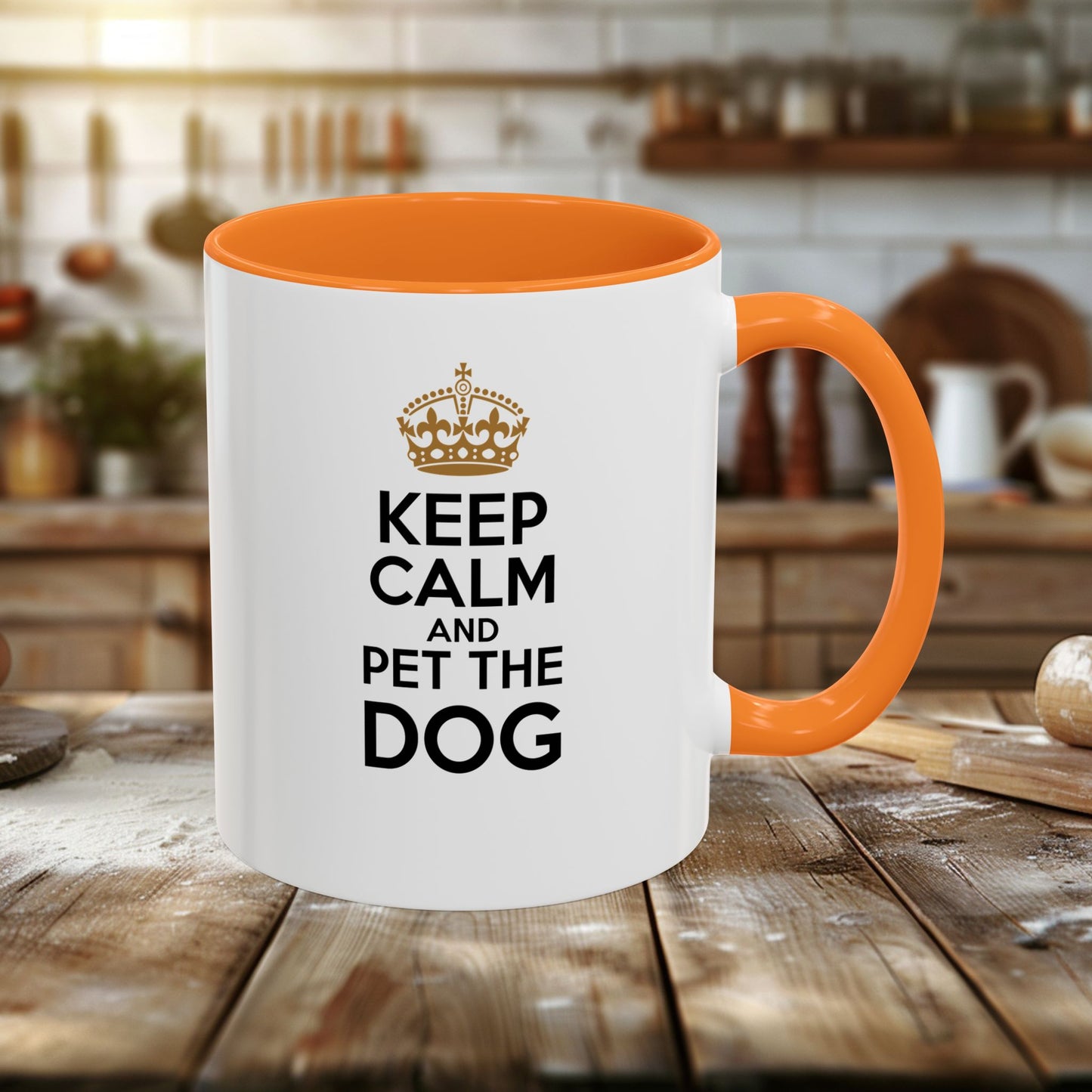 colorful mugs (11oz, 15oz) - keep calm and pet the dog | funny dog lover gift | cute pet quote design