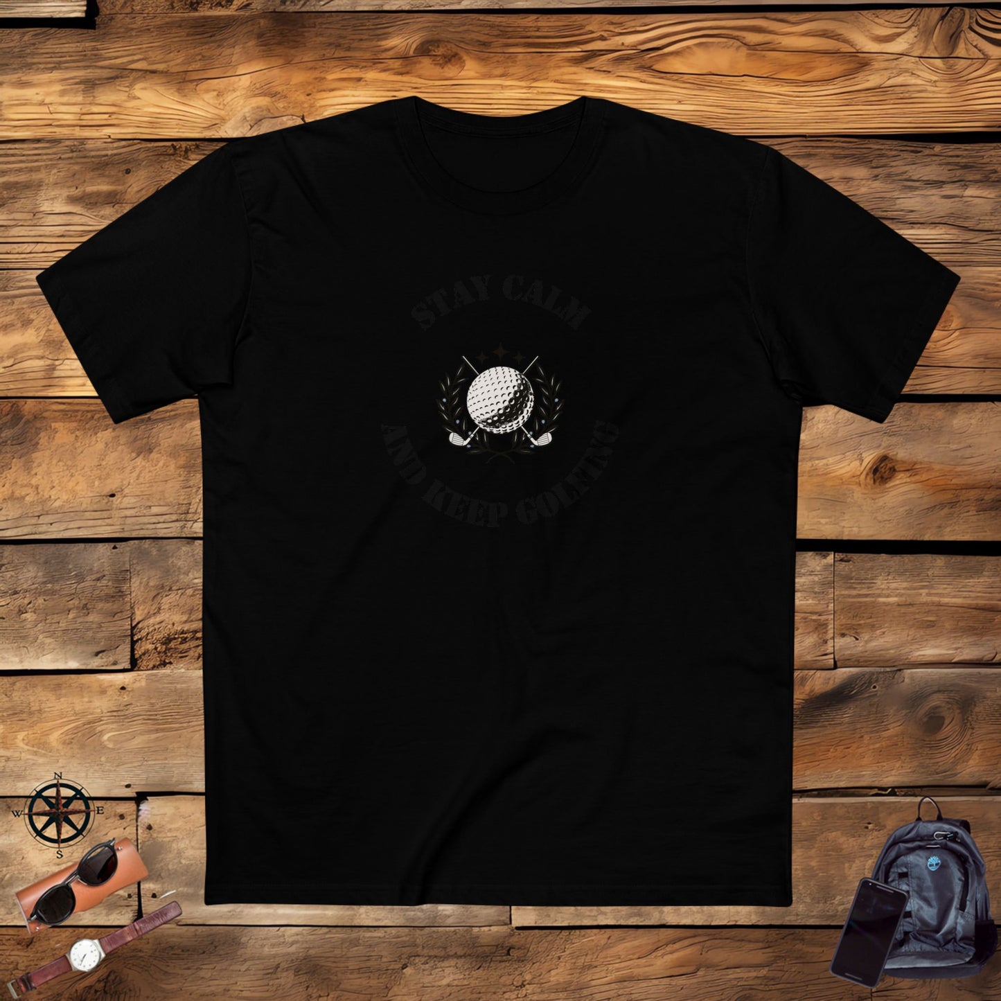 men's t-shirt - stay calm & keep golfing