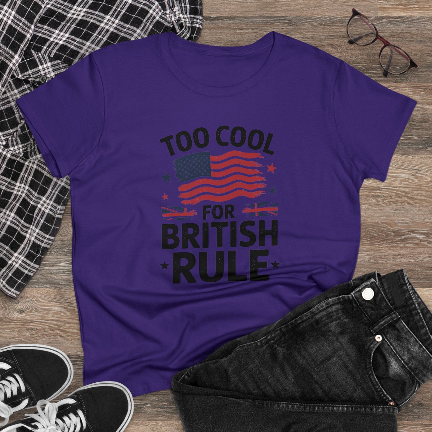 women's' t-shirt, women's tee, funny gift, too cool for british rule!