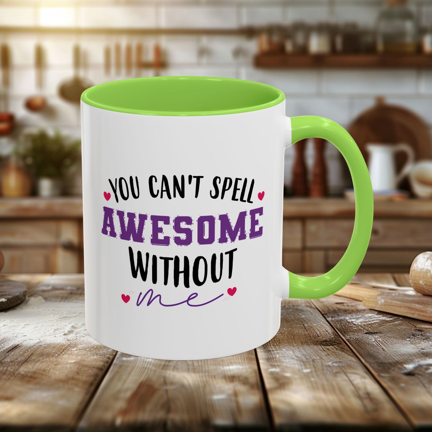 colorful mugs (11oz, 15oz) - you can’t spell awesome without me - funny confidence quote