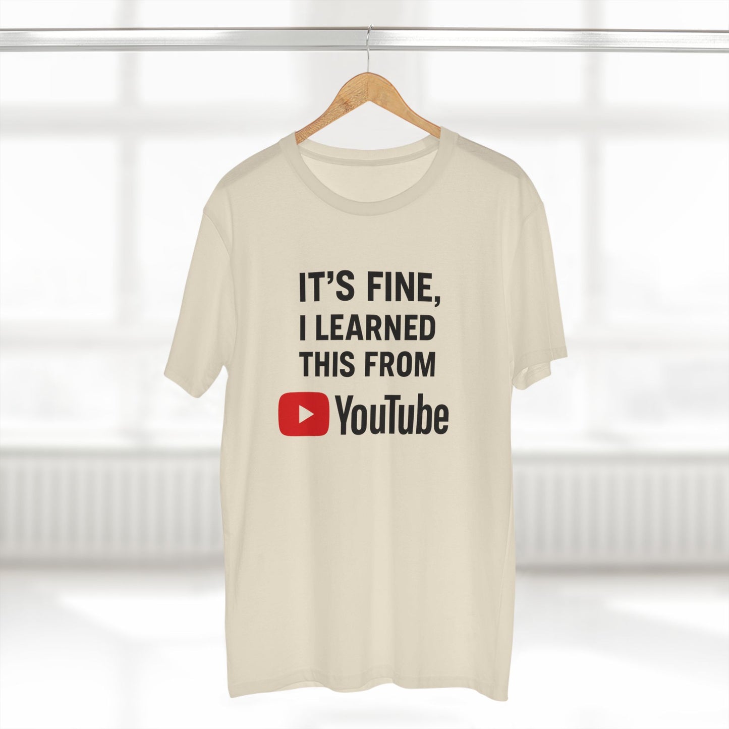 men's stable tee: it's fine, i learned this from youtube