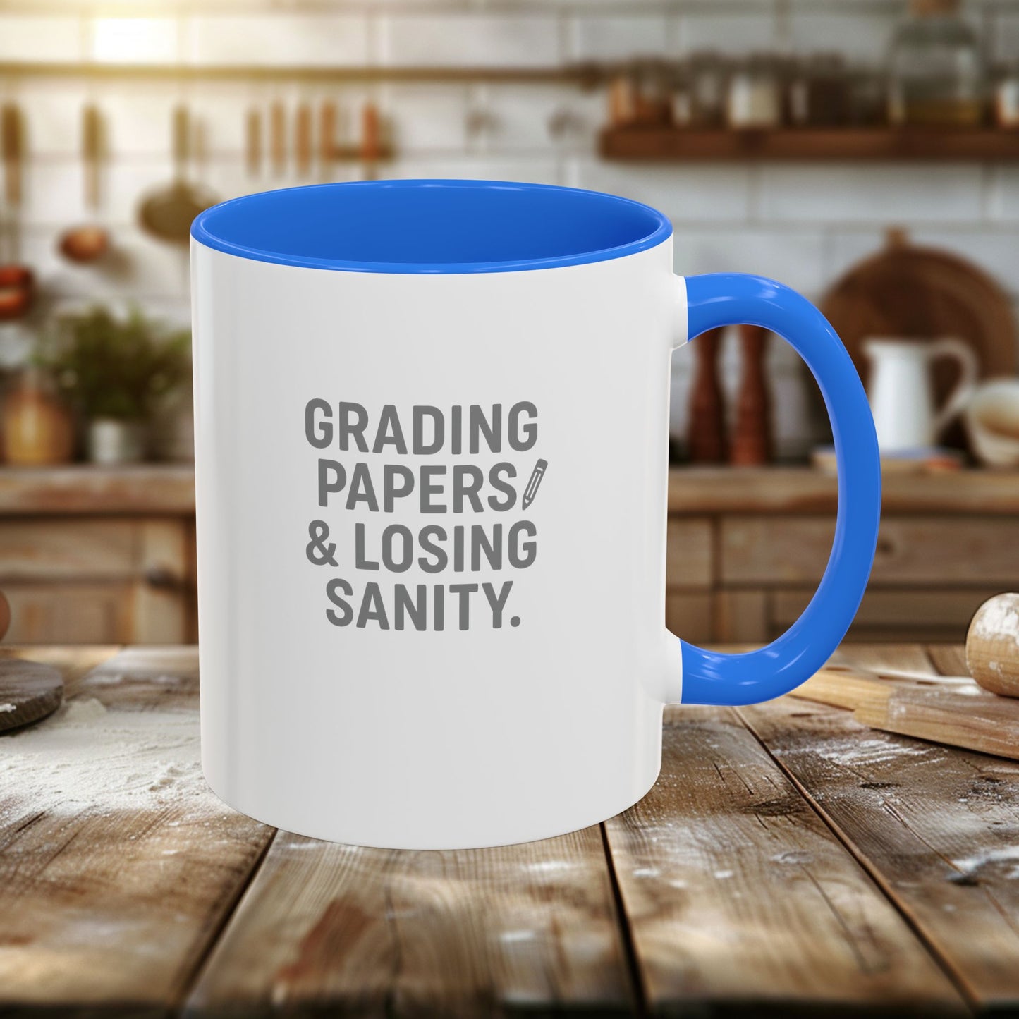 colorful grading papers & losing sanity mug – perfect gift for teachers. teachers with attitude.