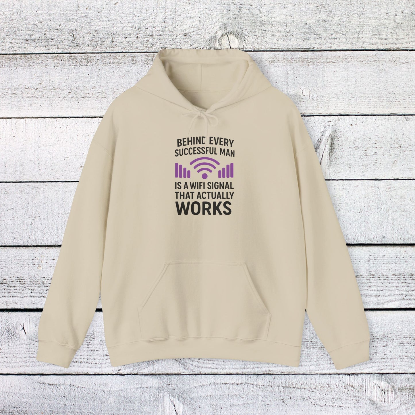 unisex heavy blend™ hooded sweatshirt - behind every successful man is a wifi signal that works