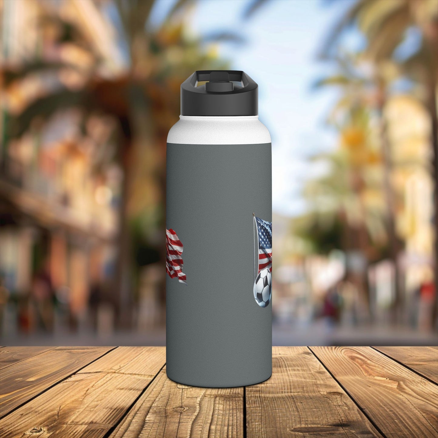 usa soccer inspired stainless steel water bottle - durable & eco-friendly