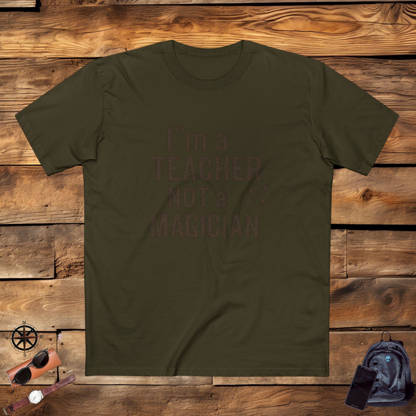 men's stable tee - i'm a teacher not a magician. teachers with attitude.