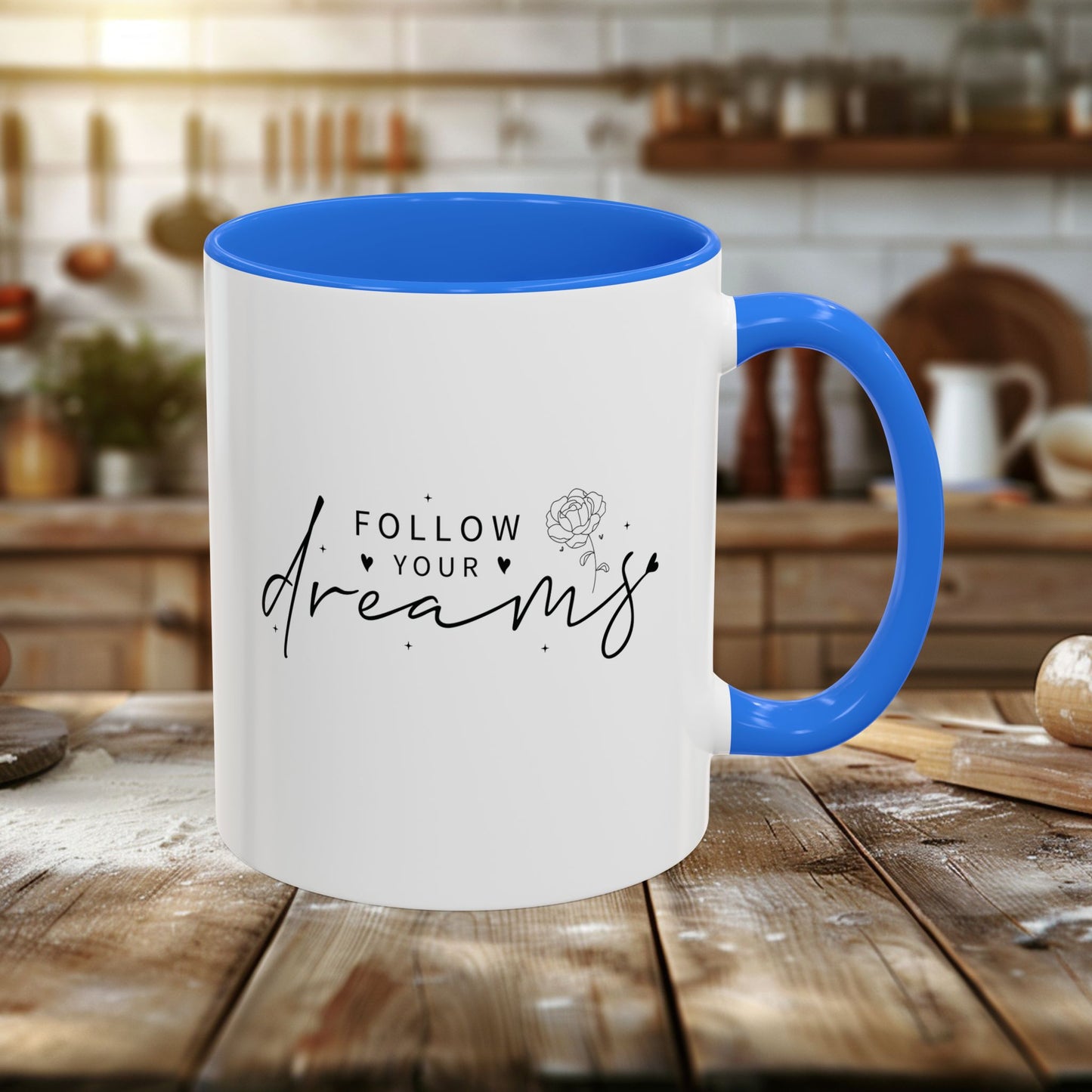 colorful mugs (11oz, 15oz) - follow your dreams - dream big quote
