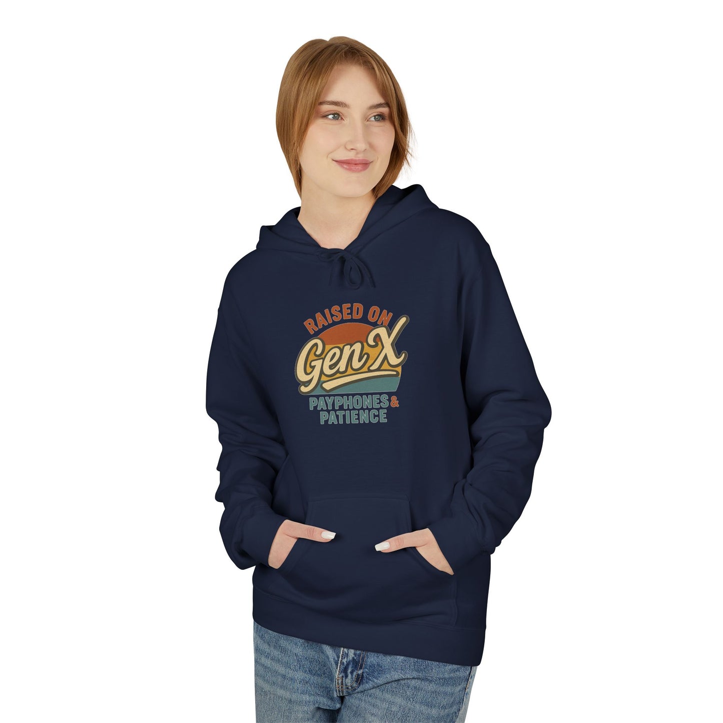 unisex softstyle hoodie - raised on gen x design