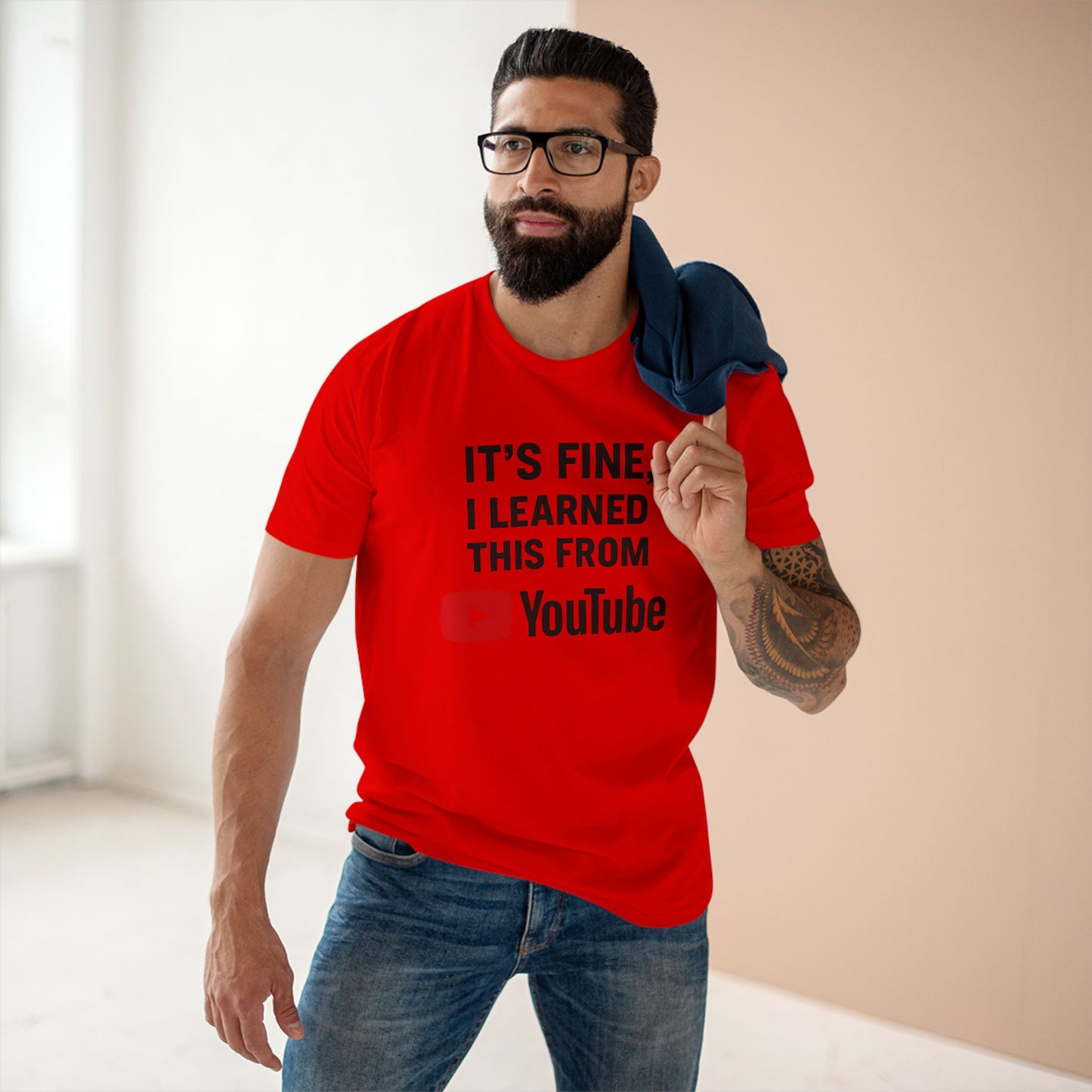 men's stable tee: it's fine, i learned this from youtube