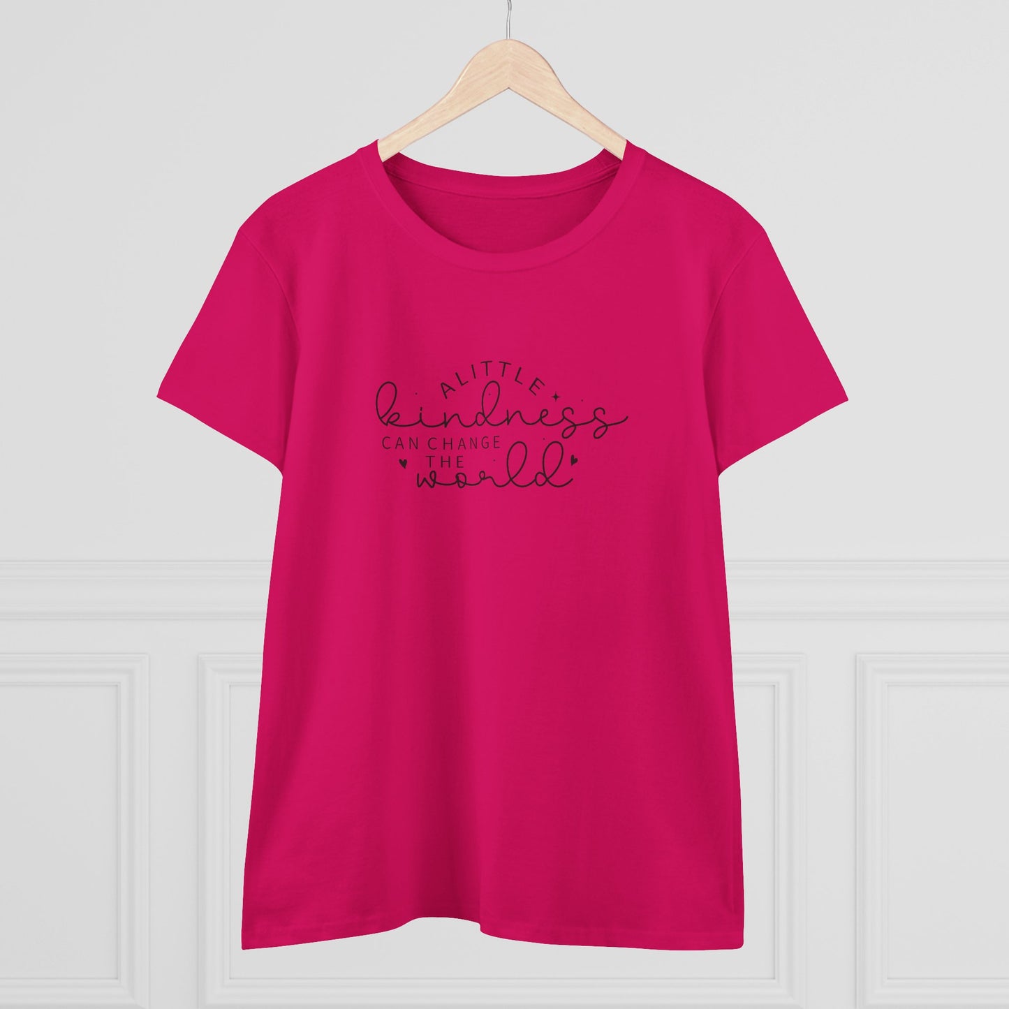 women's midweight cotton tee - a little kindness, a little less judgment - kindness quote