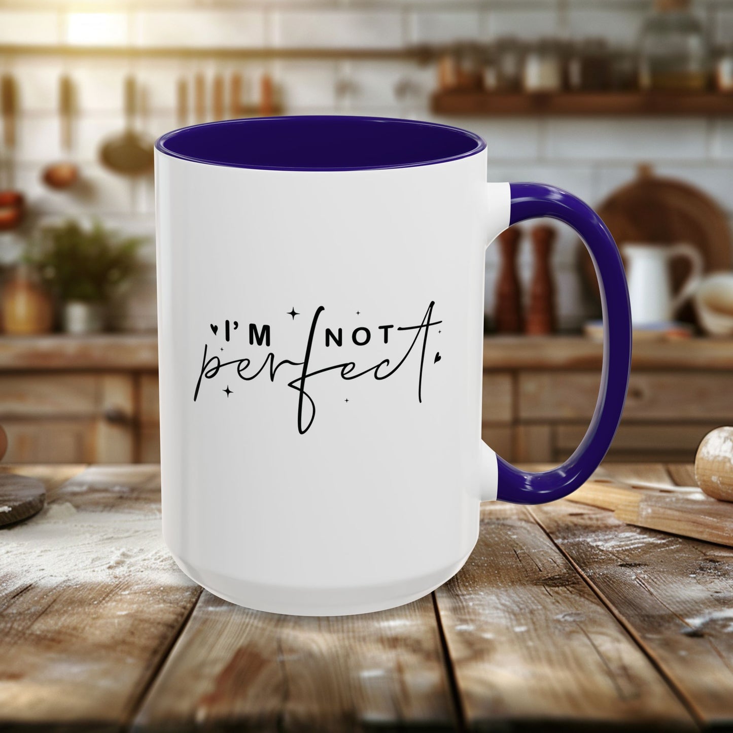colorful mugs (11oz, 15oz) - i’m not perfect - self-acceptance quote