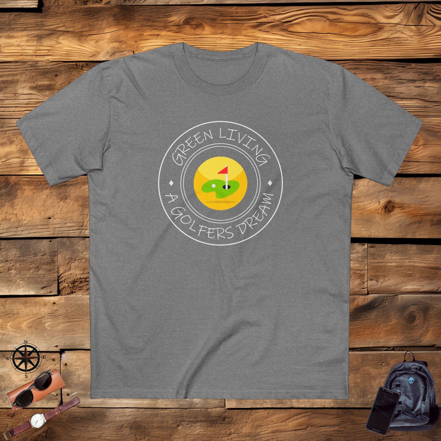 men's t-shirt - green living a golfers dream