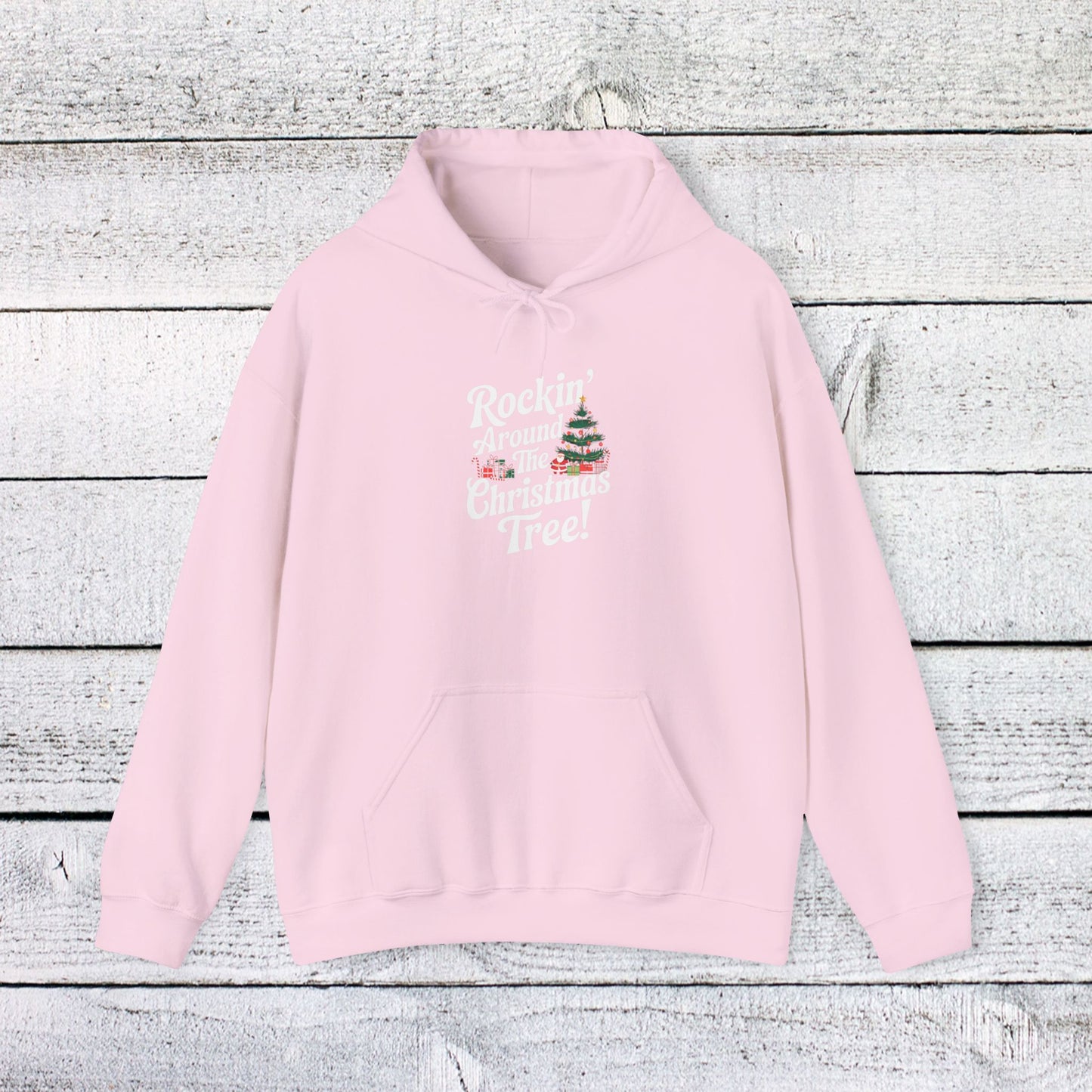 men's and women's christmas sweatshirt. rocking around the christmas tree. unisex christmas sweatshirt.