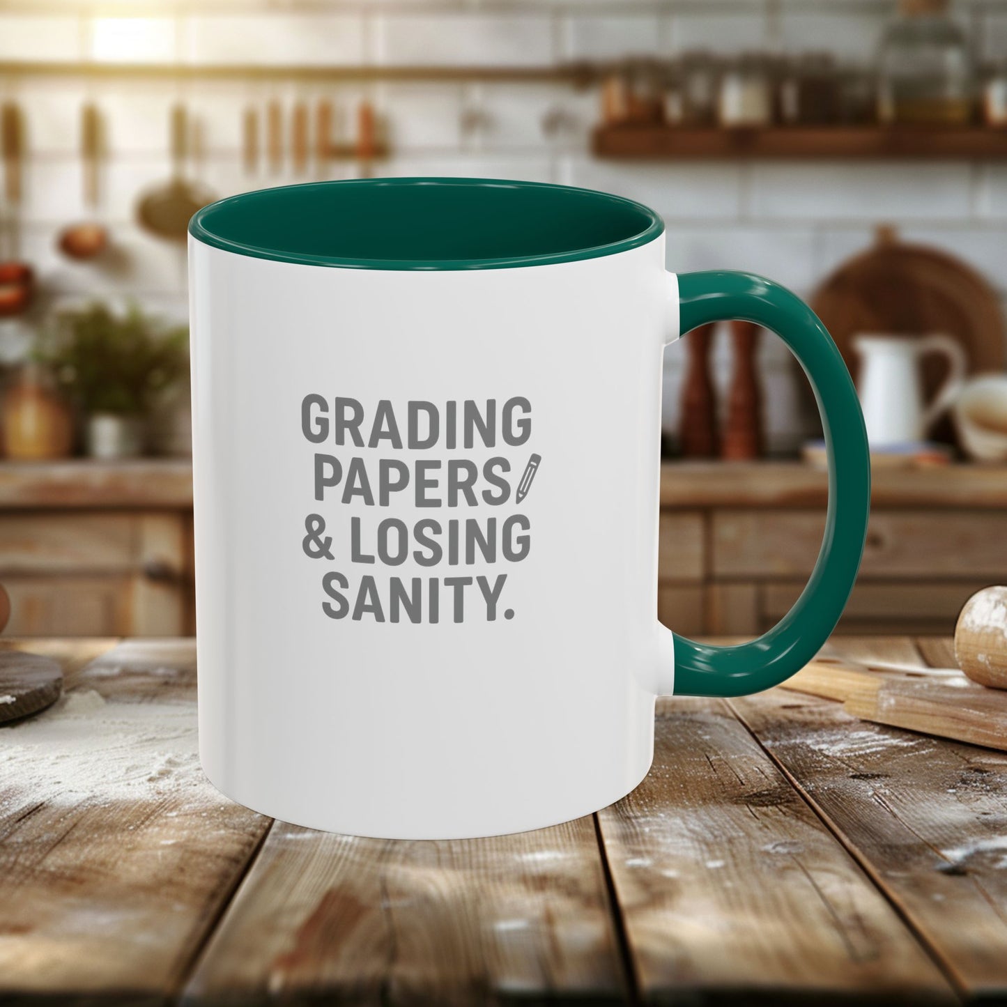 colorful grading papers & losing sanity mug – perfect gift for teachers. teachers with attitude.