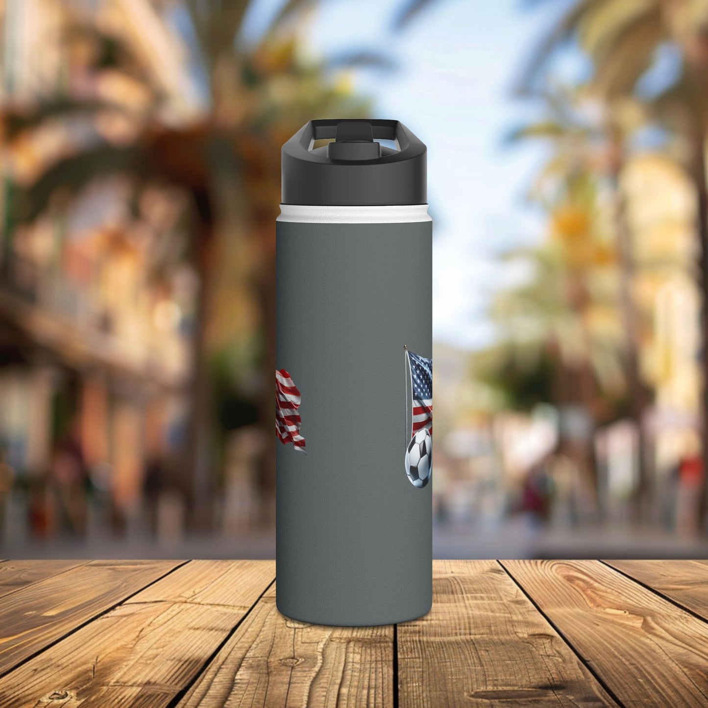 usa soccer inspired stainless steel water bottle - durable & eco-friendly