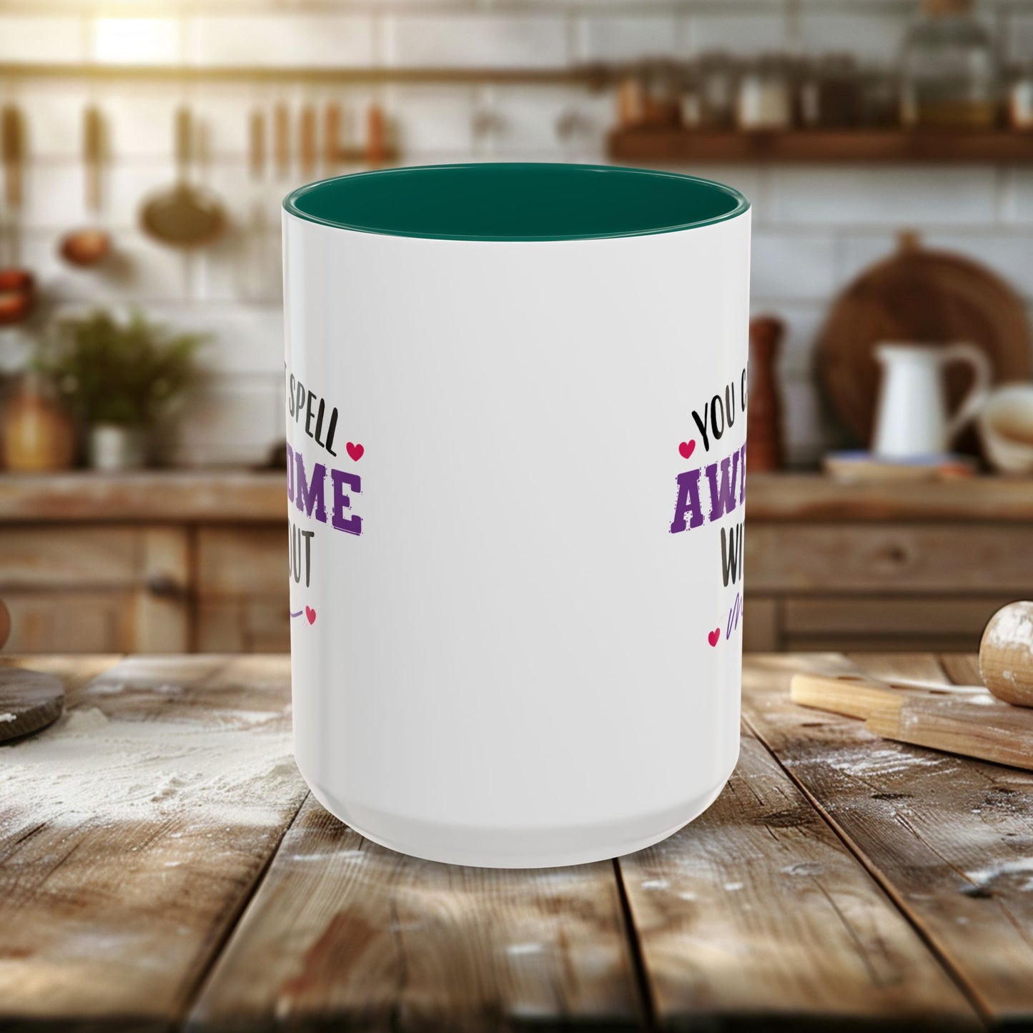 colorful mugs (11oz, 15oz) - you can’t spell awesome without me - funny confidence quote