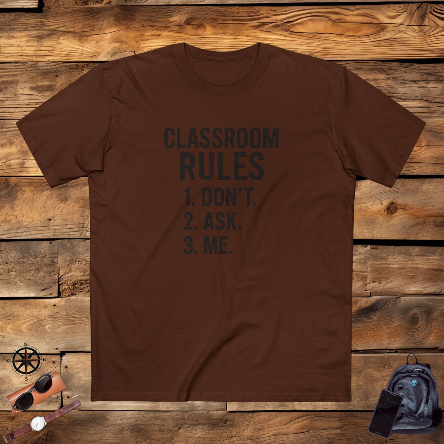stylish men's stable tee - classroom rules design. teachers with attitude.