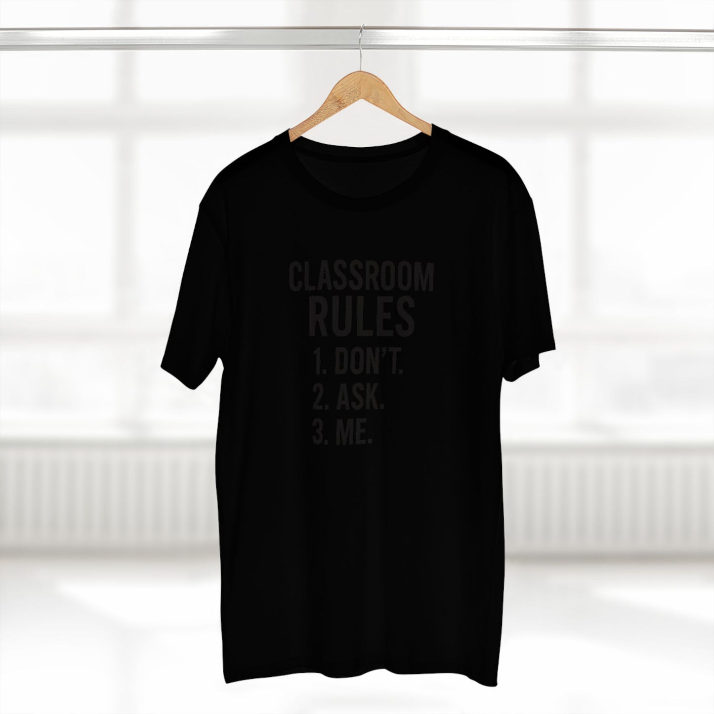 stylish men's stable tee - classroom rules design. teachers with attitude.