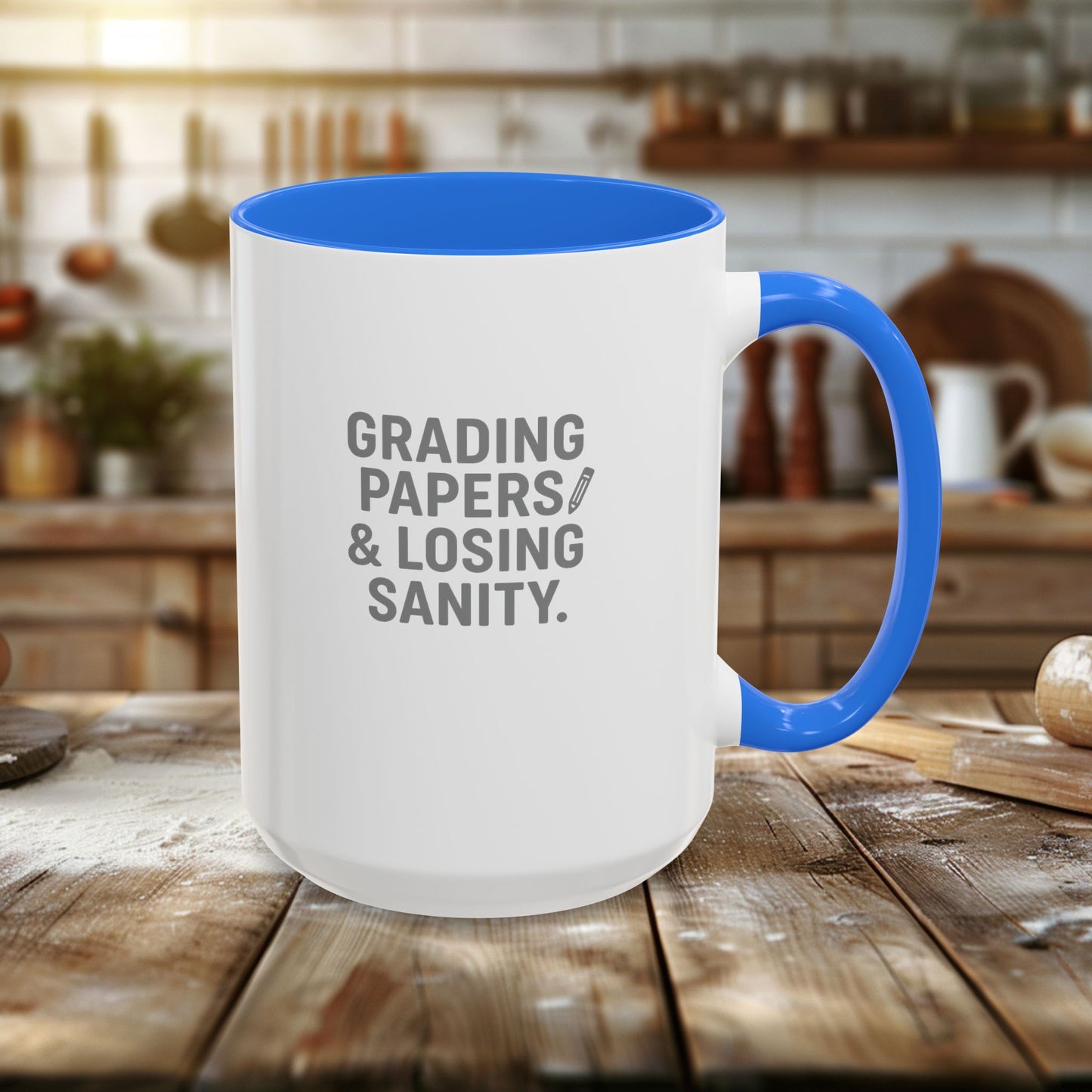 colorful grading papers & losing sanity mug – perfect gift for teachers. teachers with attitude.