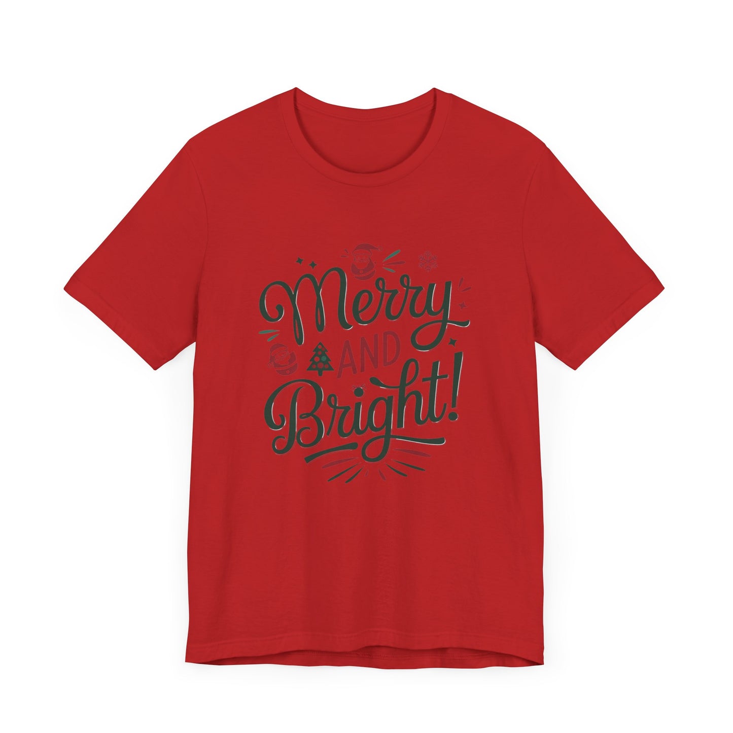 men & women christmas t-shirt. merry & bright. unisex christmas t-shirt.
