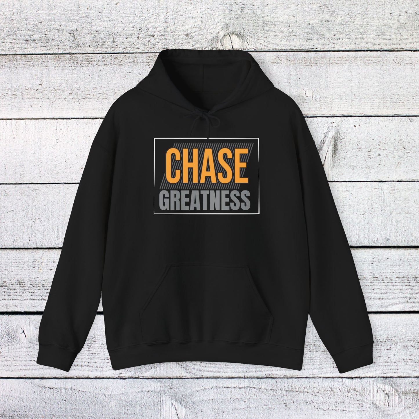 unisex heavy blend™ hooded sweatshirt - chase greatness - bold motivation quote