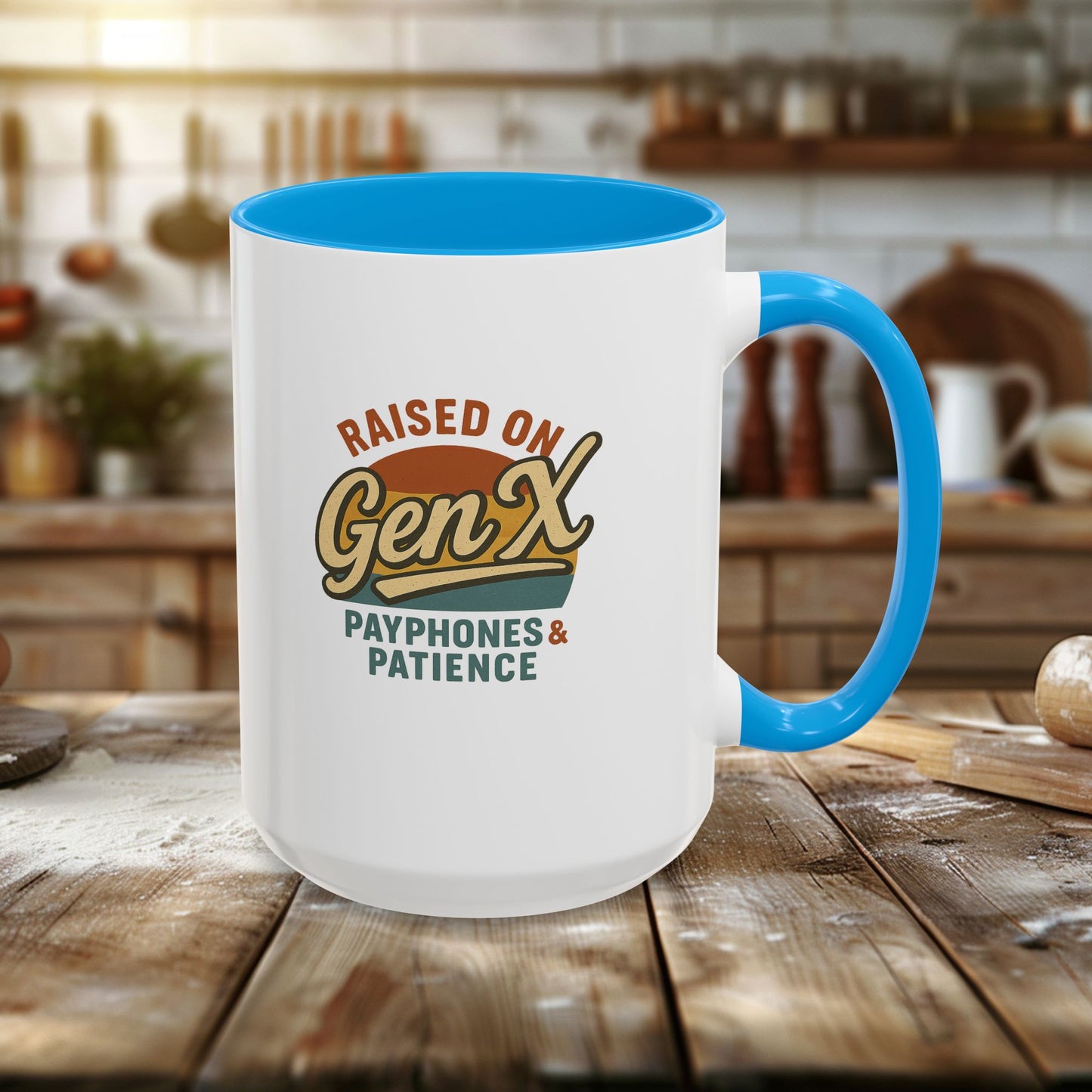 colorful 'raised on gen x' mug - perfect gift for nostalgic coffee lovers