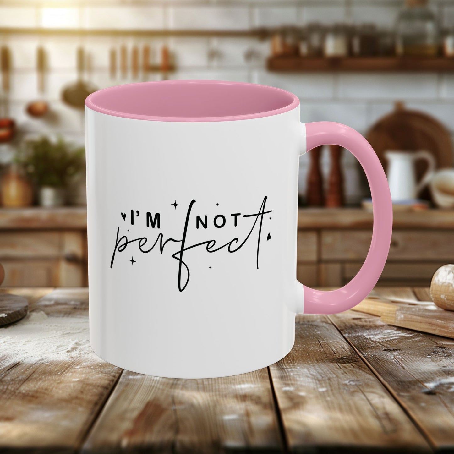 colorful mugs (11oz, 15oz) - i’m not perfect - self-acceptance quote