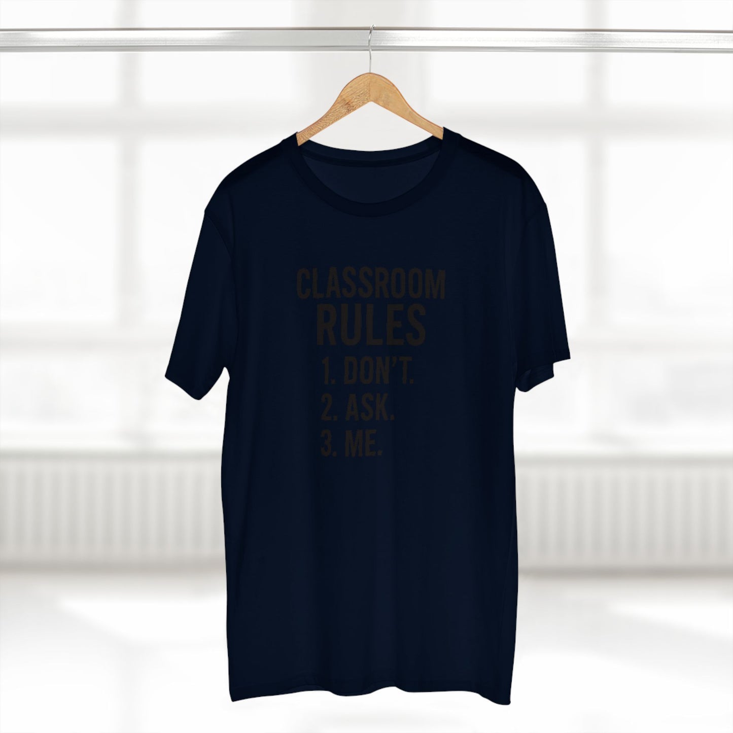 stylish men's stable tee - classroom rules design. teachers with attitude.