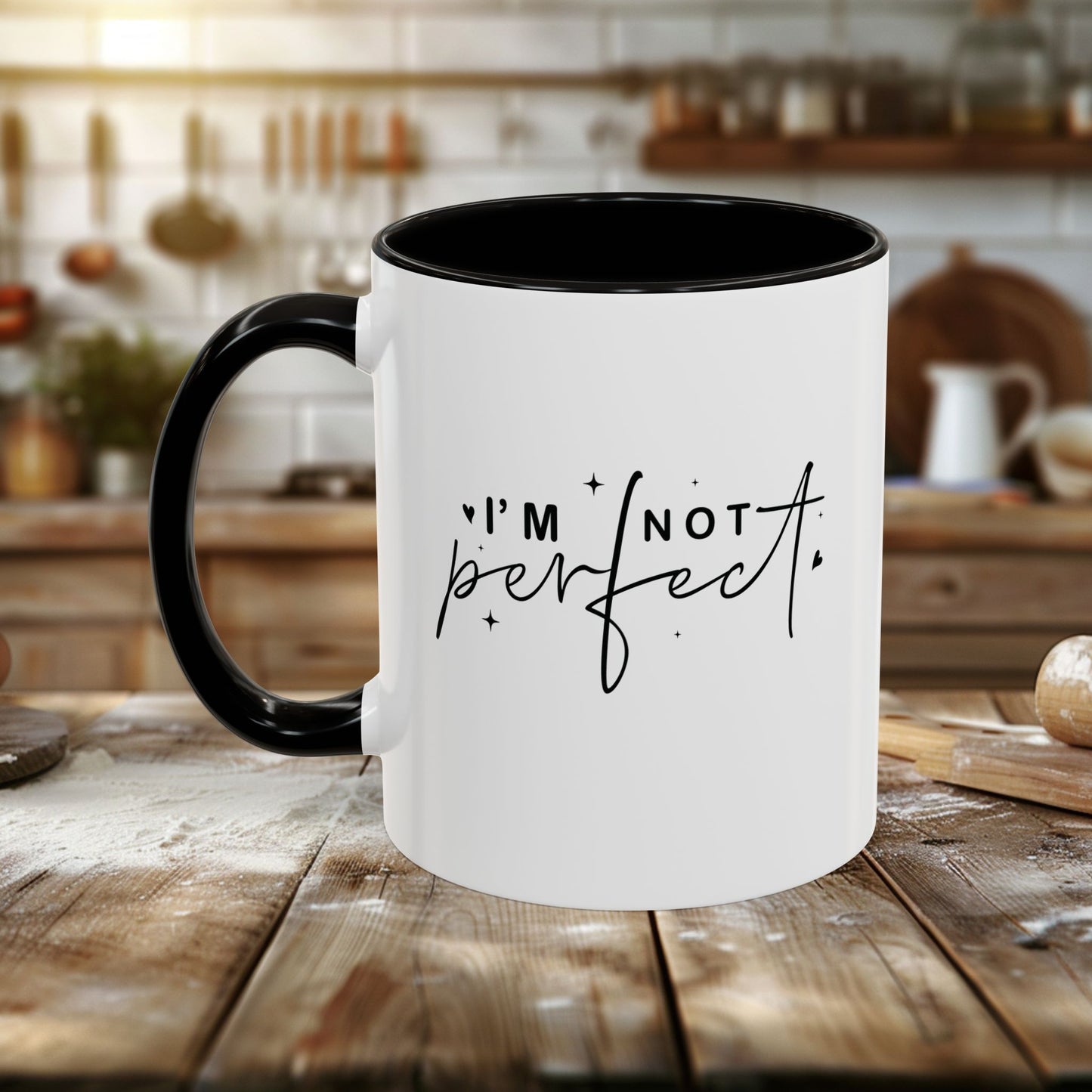 colorful mugs (11oz, 15oz) - i’m not perfect - self-acceptance quote