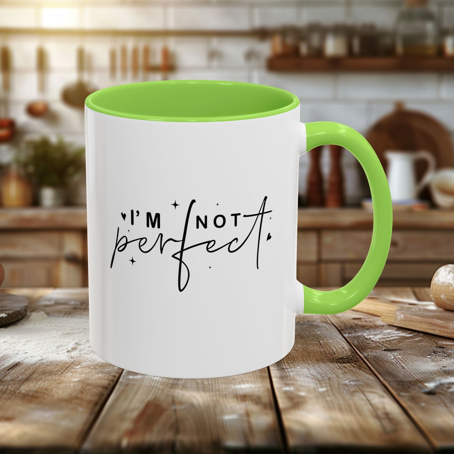 colorful mugs (11oz, 15oz) - i’m not perfect - self-acceptance quote